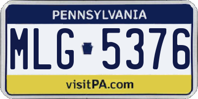 PA license plate MLG5376