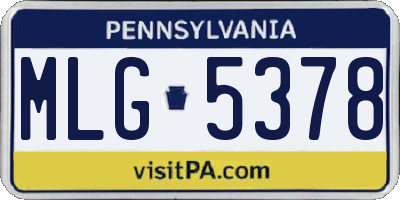PA license plate MLG5378