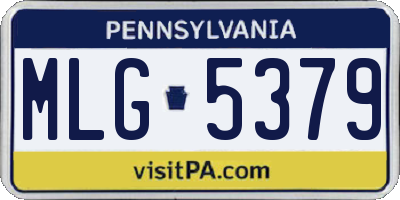 PA license plate MLG5379