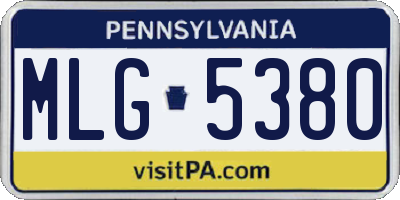 PA license plate MLG5380