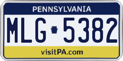 PA license plate MLG5382