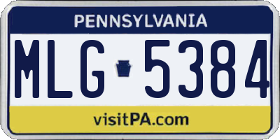 PA license plate MLG5384