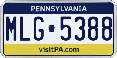 PA license plate MLG5388
