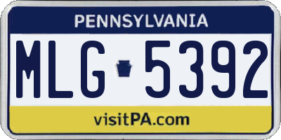 PA license plate MLG5392