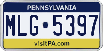 PA license plate MLG5397