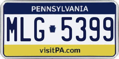 PA license plate MLG5399