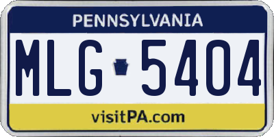 PA license plate MLG5404