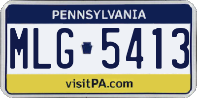 PA license plate MLG5413