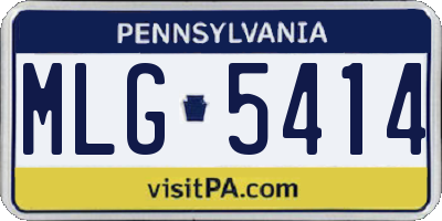 PA license plate MLG5414