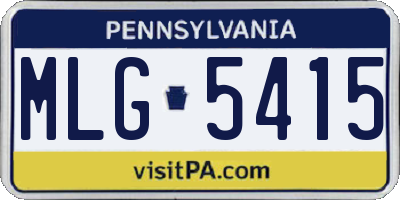 PA license plate MLG5415