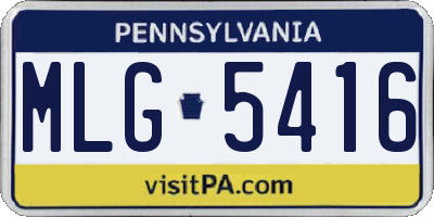 PA license plate MLG5416