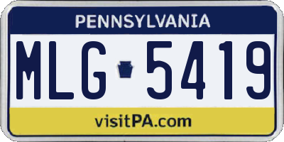 PA license plate MLG5419