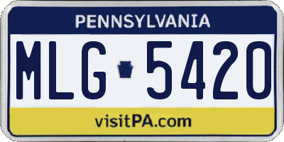PA license plate MLG5420