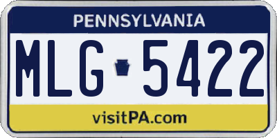 PA license plate MLG5422