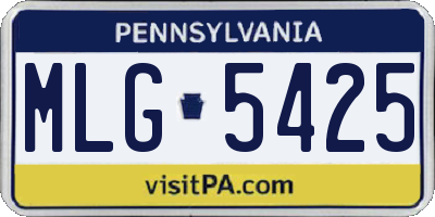 PA license plate MLG5425