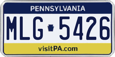 PA license plate MLG5426