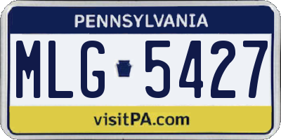 PA license plate MLG5427