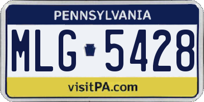 PA license plate MLG5428