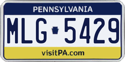 PA license plate MLG5429