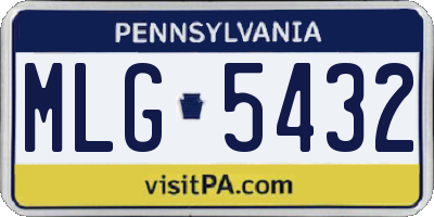 PA license plate MLG5432
