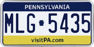 PA license plate MLG5435