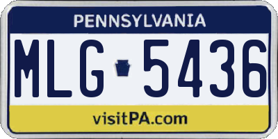 PA license plate MLG5436