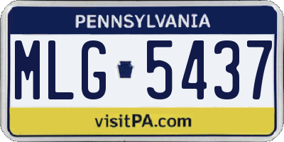 PA license plate MLG5437