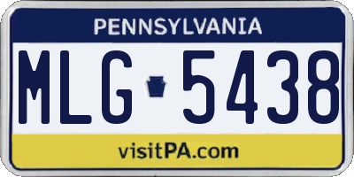 PA license plate MLG5438