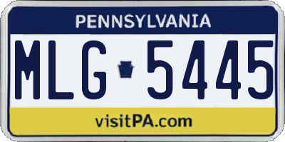 PA license plate MLG5445