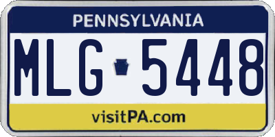 PA license plate MLG5448