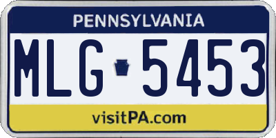 PA license plate MLG5453