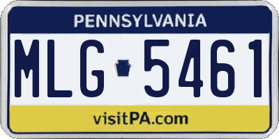 PA license plate MLG5461