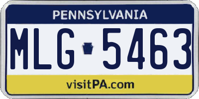 PA license plate MLG5463