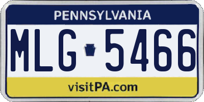 PA license plate MLG5466