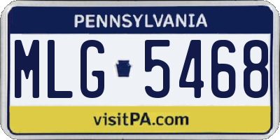 PA license plate MLG5468