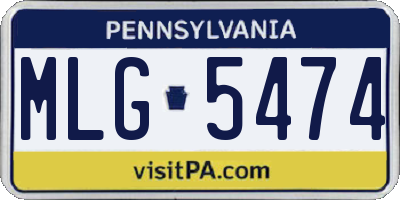 PA license plate MLG5474