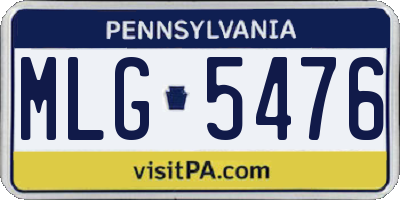 PA license plate MLG5476