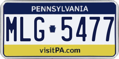 PA license plate MLG5477