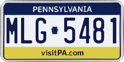 PA license plate MLG5481