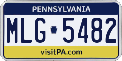 PA license plate MLG5482