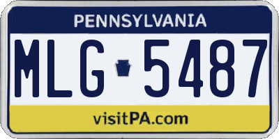 PA license plate MLG5487