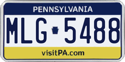 PA license plate MLG5488