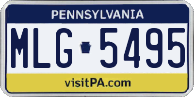 PA license plate MLG5495