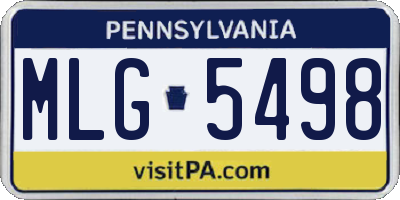 PA license plate MLG5498