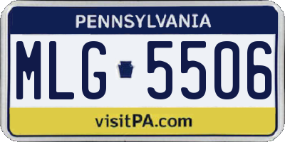 PA license plate MLG5506