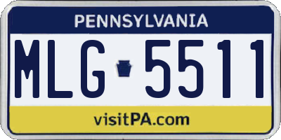 PA license plate MLG5511