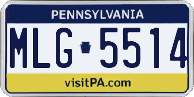 PA license plate MLG5514
