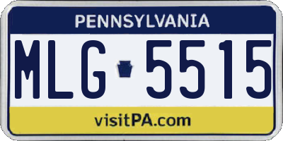 PA license plate MLG5515