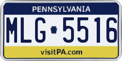 PA license plate MLG5516