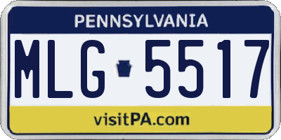 PA license plate MLG5517